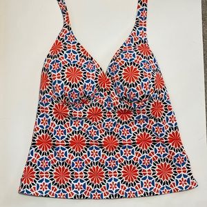 LAND’S END Swim top. Size 12. Blue and orange.